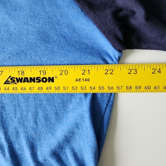 YMCA Camp Baseball Shirt Mens XL Raglan Blue Soft Jersey Retro Style Graphic Tee - Picture 12 of 15